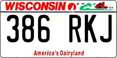 WI license plate 386RKJ