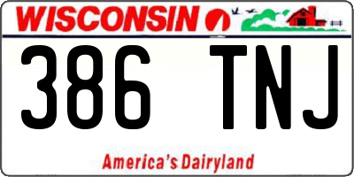 WI license plate 386TNJ