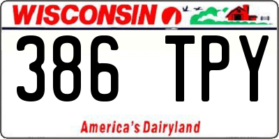 WI license plate 386TPY