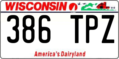 WI license plate 386TPZ