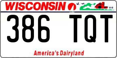 WI license plate 386TQT