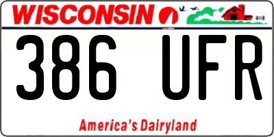 WI license plate 386UFR