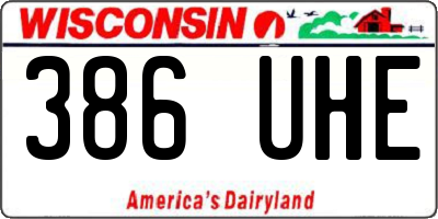 WI license plate 386UHE