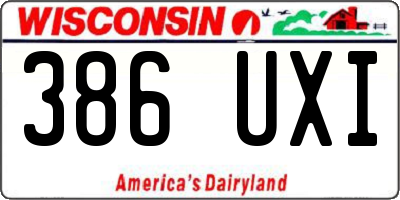 WI license plate 386UXI