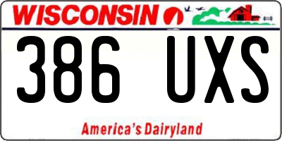 WI license plate 386UXS
