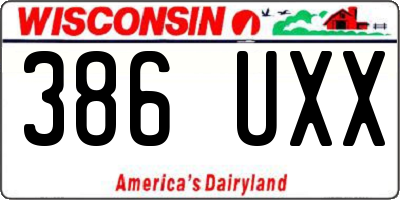 WI license plate 386UXX