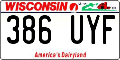 WI license plate 386UYF