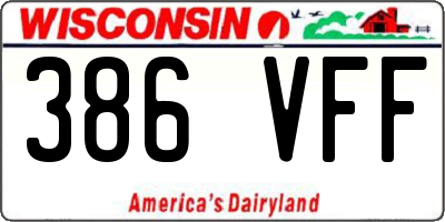 WI license plate 386VFF