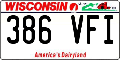WI license plate 386VFI