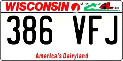 WI license plate 386VFJ