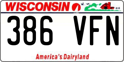 WI license plate 386VFN