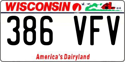 WI license plate 386VFV
