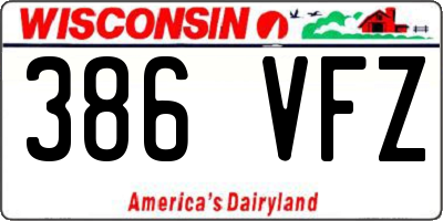 WI license plate 386VFZ