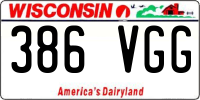 WI license plate 386VGG