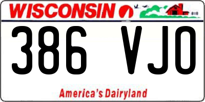 WI license plate 386VJO