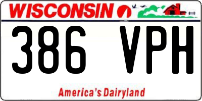 WI license plate 386VPH