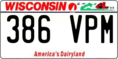 WI license plate 386VPM
