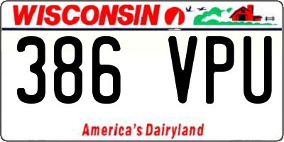 WI license plate 386VPU