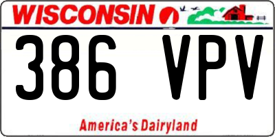 WI license plate 386VPV