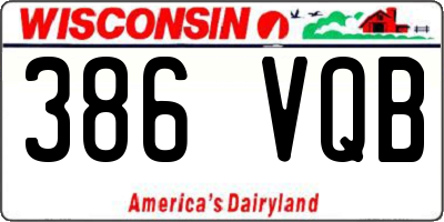 WI license plate 386VQB