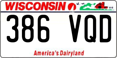 WI license plate 386VQD
