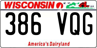 WI license plate 386VQG