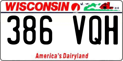 WI license plate 386VQH