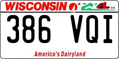 WI license plate 386VQI