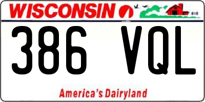 WI license plate 386VQL