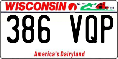 WI license plate 386VQP