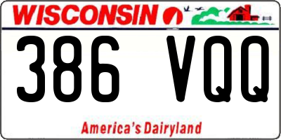 WI license plate 386VQQ