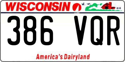 WI license plate 386VQR