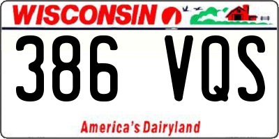 WI license plate 386VQS