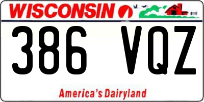 WI license plate 386VQZ