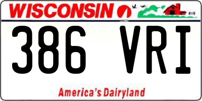 WI license plate 386VRI