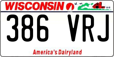WI license plate 386VRJ