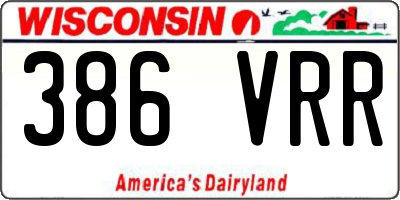 WI license plate 386VRR