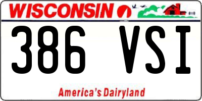 WI license plate 386VSI