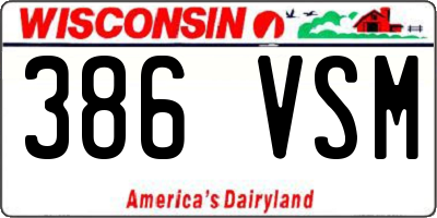 WI license plate 386VSM