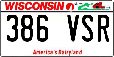 WI license plate 386VSR