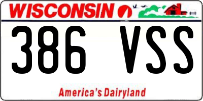 WI license plate 386VSS