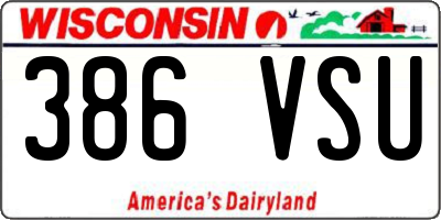 WI license plate 386VSU