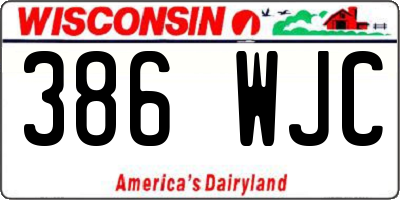 WI license plate 386WJC