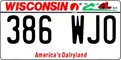 WI license plate 386WJO