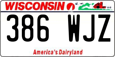 WI license plate 386WJZ