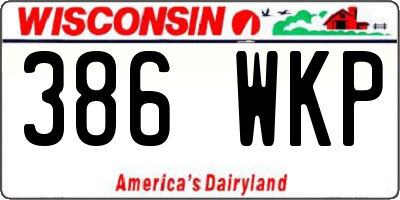 WI license plate 386WKP
