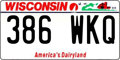 WI license plate 386WKQ