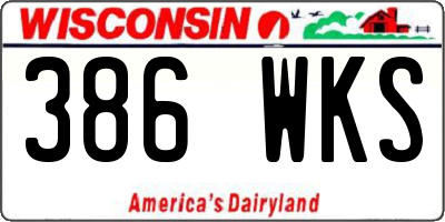 WI license plate 386WKS