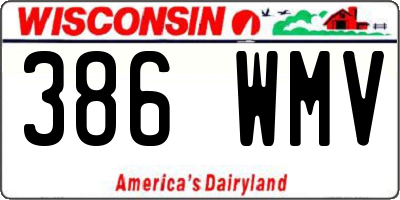 WI license plate 386WMV