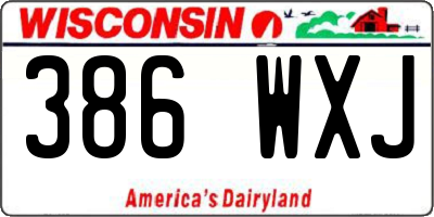 WI license plate 386WXJ